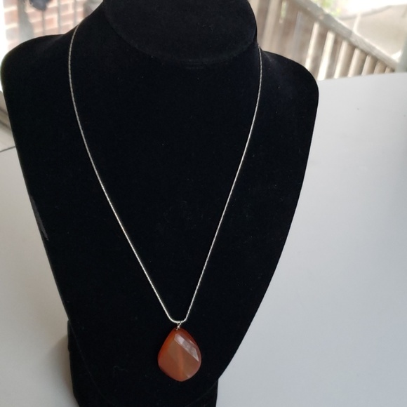 Camelian & Sterling Silver Jewelry - Camelian & Sterling Pendant Necklace
